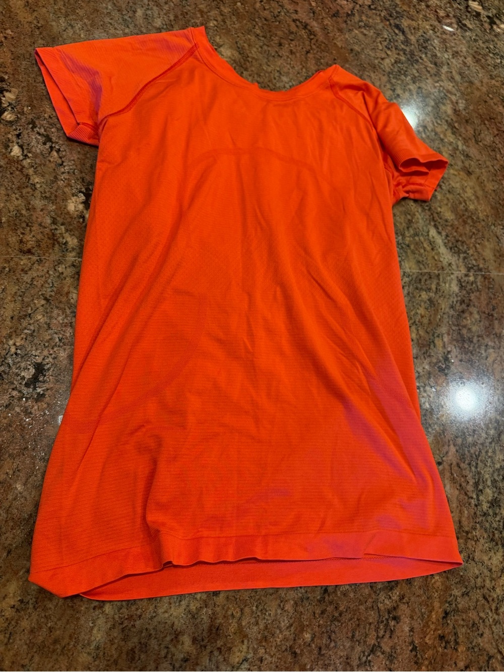 lululemon athletica Neon Orange Short Sleeve Athletic Top